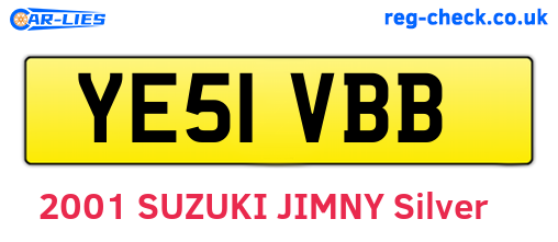 YE51VBB are the vehicle registration plates.
