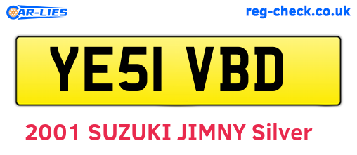 YE51VBD are the vehicle registration plates.