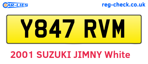 Y847RVM are the vehicle registration plates.