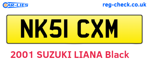 NK51CXM are the vehicle registration plates.