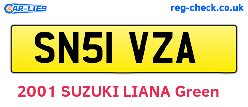 SN51VZA are the vehicle registration plates.
