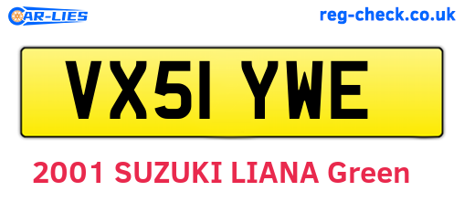 VX51YWE are the vehicle registration plates.