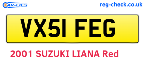 VX51FEG are the vehicle registration plates.