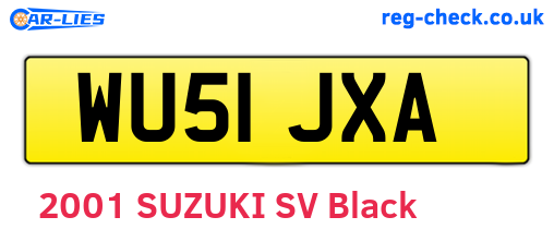 WU51JXA are the vehicle registration plates.