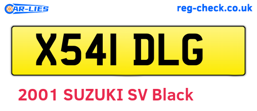 X541DLG are the vehicle registration plates.