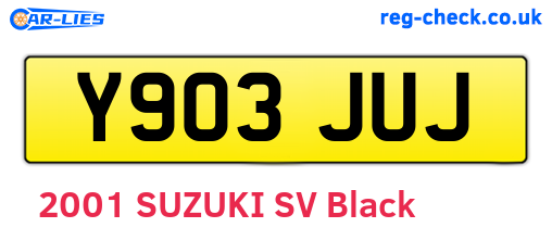 Y903JUJ are the vehicle registration plates.