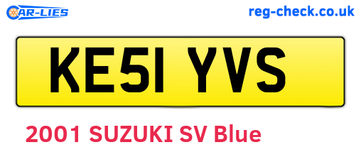 KE51YVS are the vehicle registration plates.