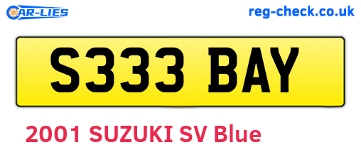 S333BAY are the vehicle registration plates.