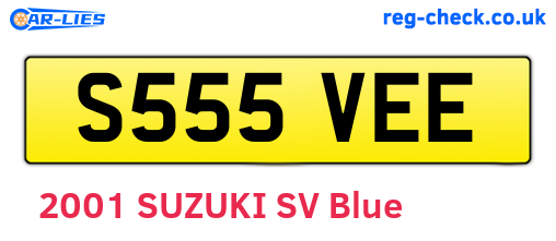 S555VEE are the vehicle registration plates.