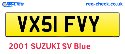 VX51FVY are the vehicle registration plates.