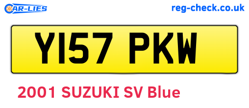 Y157PKW are the vehicle registration plates.