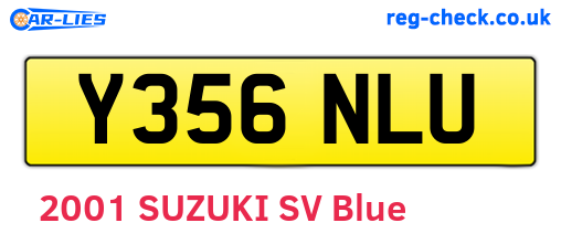 Y356NLU are the vehicle registration plates.