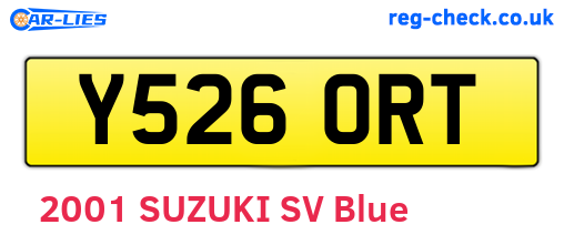 Y526ORT are the vehicle registration plates.