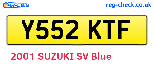 Y552KTF are the vehicle registration plates.