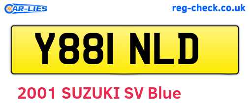 Y881NLD are the vehicle registration plates.