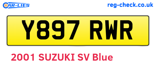 Y897RWR are the vehicle registration plates.