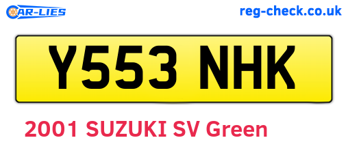 Y553NHK are the vehicle registration plates.