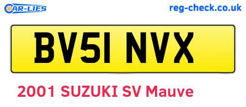 BV51NVX are the vehicle registration plates.