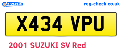X434VPU are the vehicle registration plates.