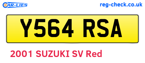 Y564RSA are the vehicle registration plates.