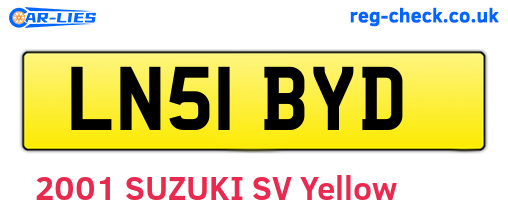 LN51BYD are the vehicle registration plates.