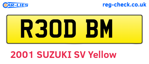R30DBM are the vehicle registration plates.