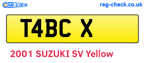 T4BCX are the vehicle registration plates.