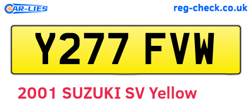 Y277FVW are the vehicle registration plates.