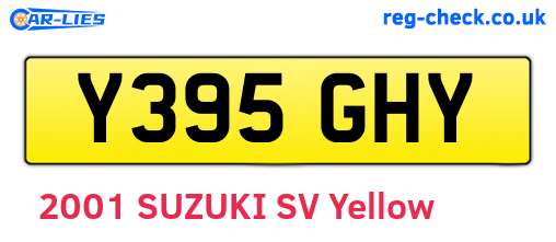 Y395GHY are the vehicle registration plates.
