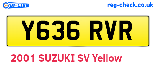 Y636RVR are the vehicle registration plates.