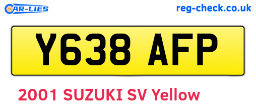 Y638AFP are the vehicle registration plates.