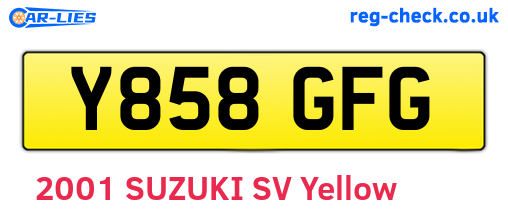 Y858GFG are the vehicle registration plates.