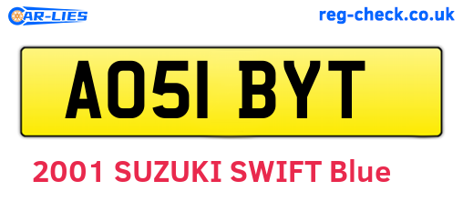 AO51BYT are the vehicle registration plates.