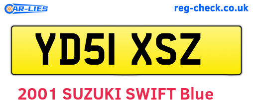 YD51XSZ are the vehicle registration plates.