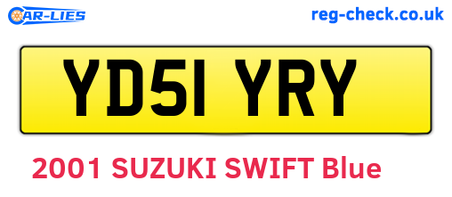 YD51YRY are the vehicle registration plates.