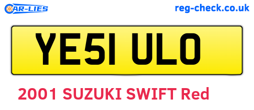 YE51ULO are the vehicle registration plates.