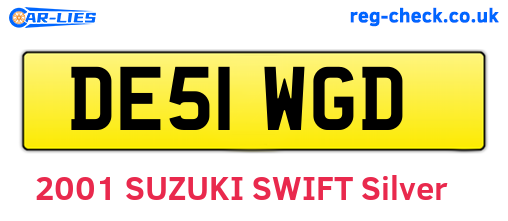 DE51WGD are the vehicle registration plates.