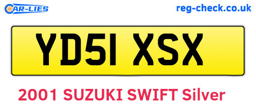 YD51XSX are the vehicle registration plates.