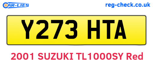 Y273HTA are the vehicle registration plates.