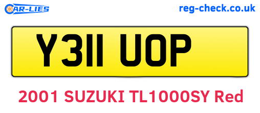Y311UOP are the vehicle registration plates.