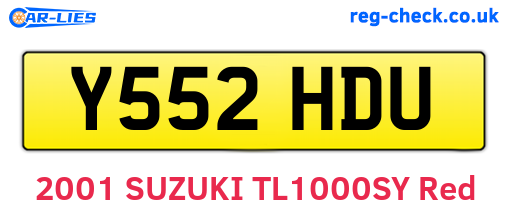 Y552HDU are the vehicle registration plates.