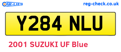 Y284NLU are the vehicle registration plates.