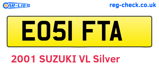 EO51FTA are the vehicle registration plates.