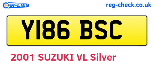 Y186BSC are the vehicle registration plates.
