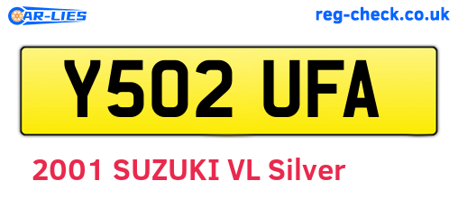 Y502UFA are the vehicle registration plates.