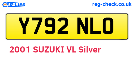 Y792NLO are the vehicle registration plates.