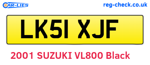 LK51XJF are the vehicle registration plates.
