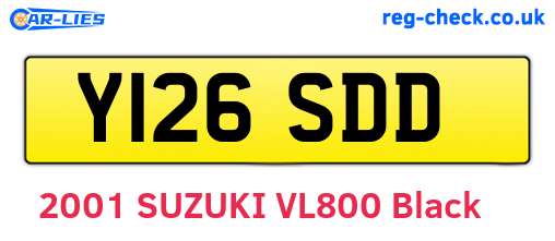 Y126SDD are the vehicle registration plates.