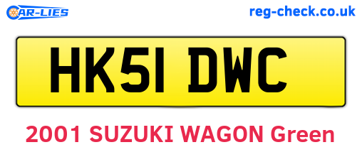 HK51DWC are the vehicle registration plates.