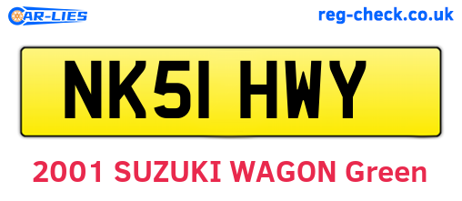 NK51HWY are the vehicle registration plates.